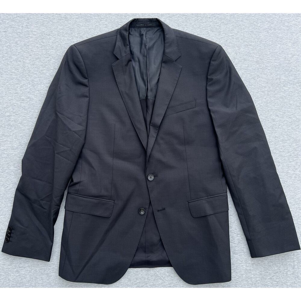 BOSS Two Button Blazer Super 100 Virgin Wool Black Men's Size 40 R